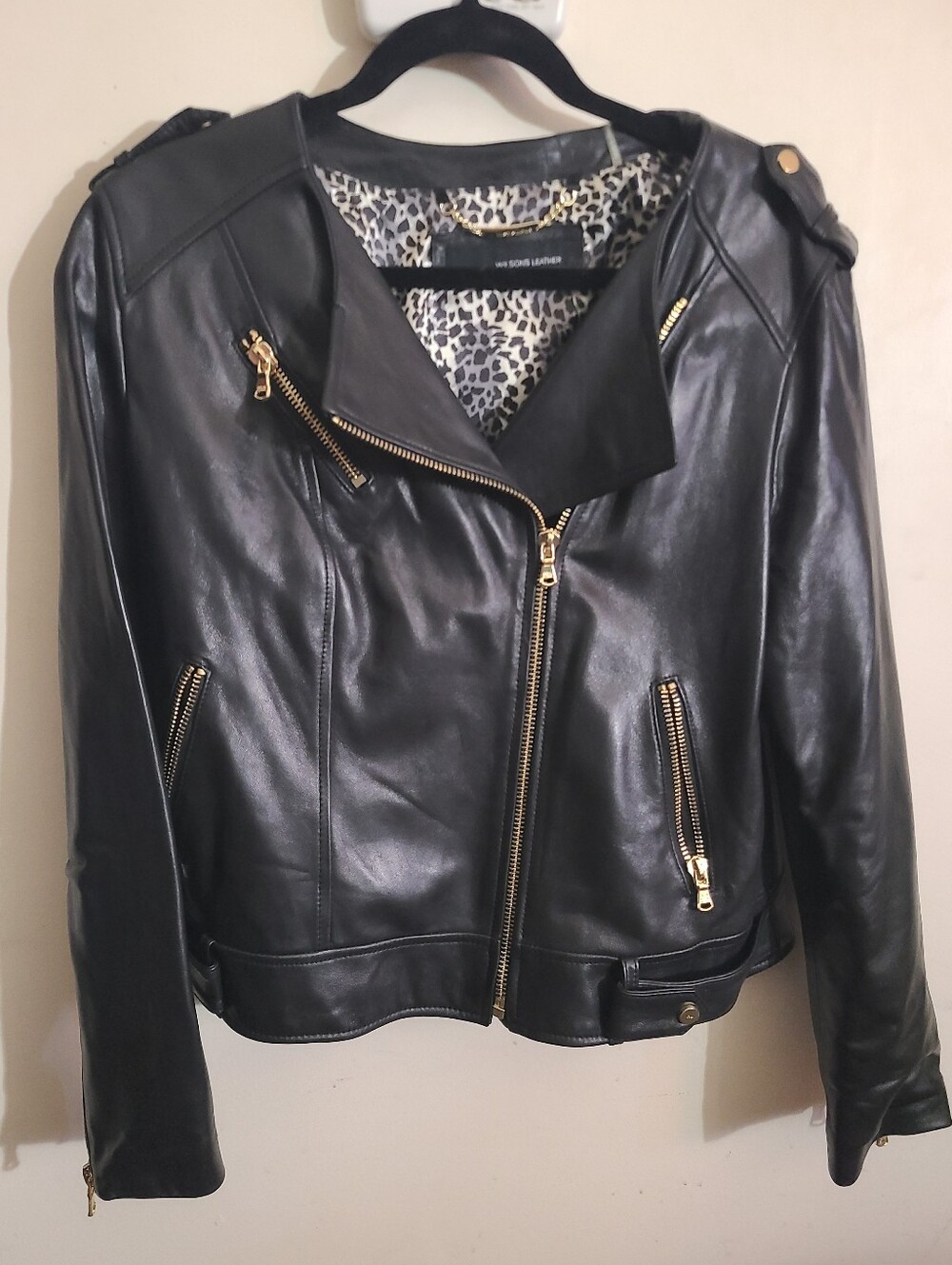 Wilsons Leather Womens Leather Moto Jacket Size XL